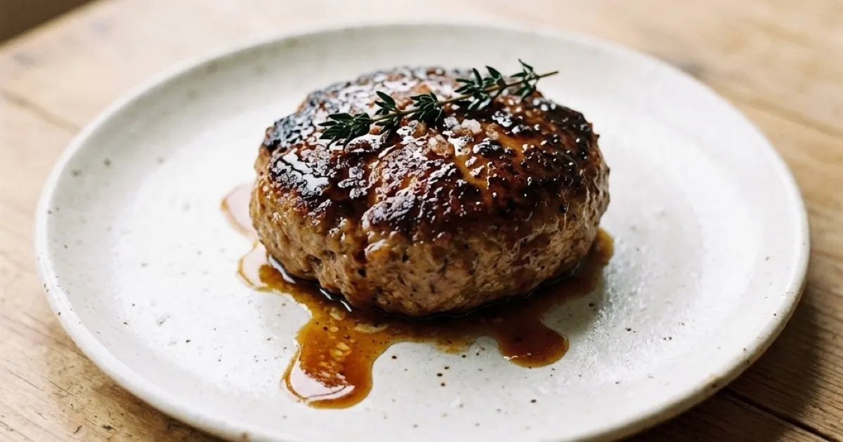 豚ひき肉100%！フライパンでじっくり焼く肉汁たっぷりハンバーグ